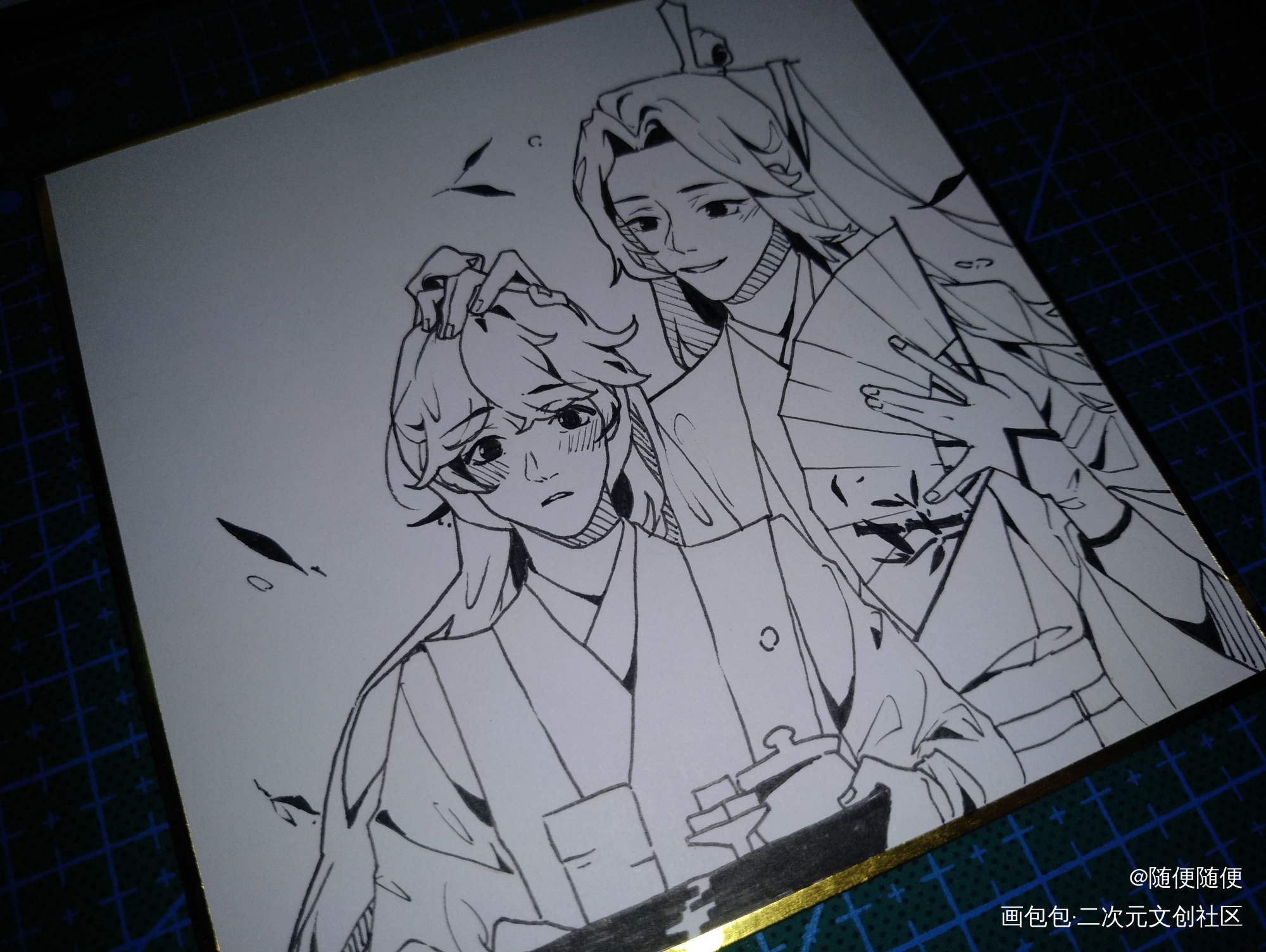 两张手绘_人渣反派自救系统魔道祖师冰秋忘羡蓝忘机魏无羡手绘同人重生之人渣反派自救系统绘画作品