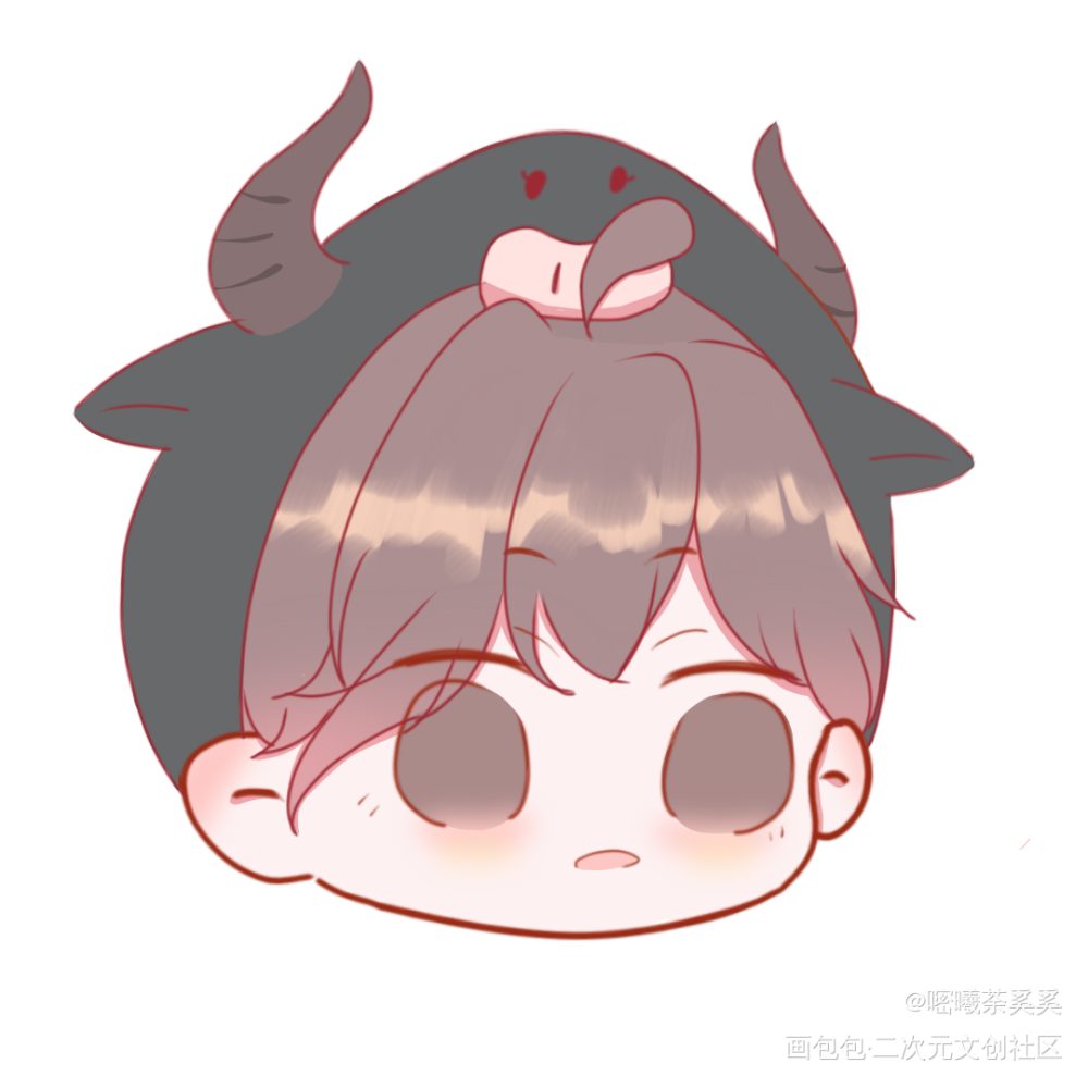 牛年限定小叽小羡_魔道祖师忘羡Q版墨香铜臭绘画作品