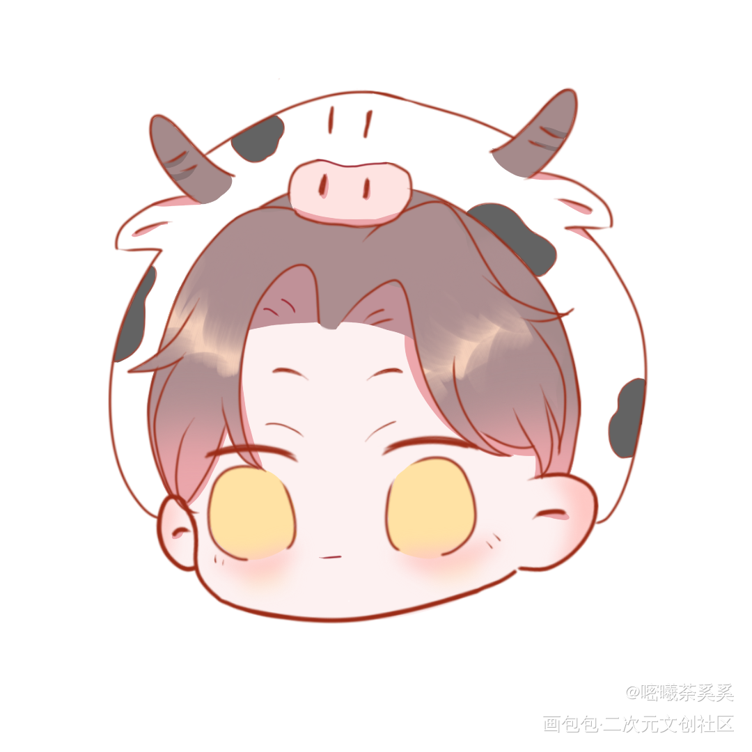 牛年限定小叽小羡_魔道祖师忘羡Q版墨香铜臭绘画作品