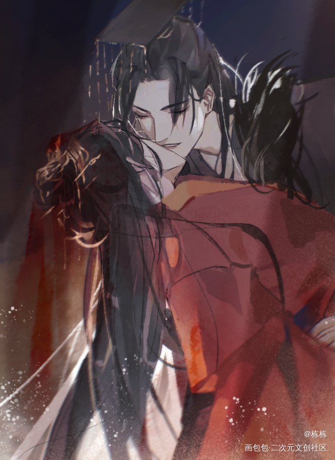 虽然很糊_二哈和他的白猫师尊绘画作品