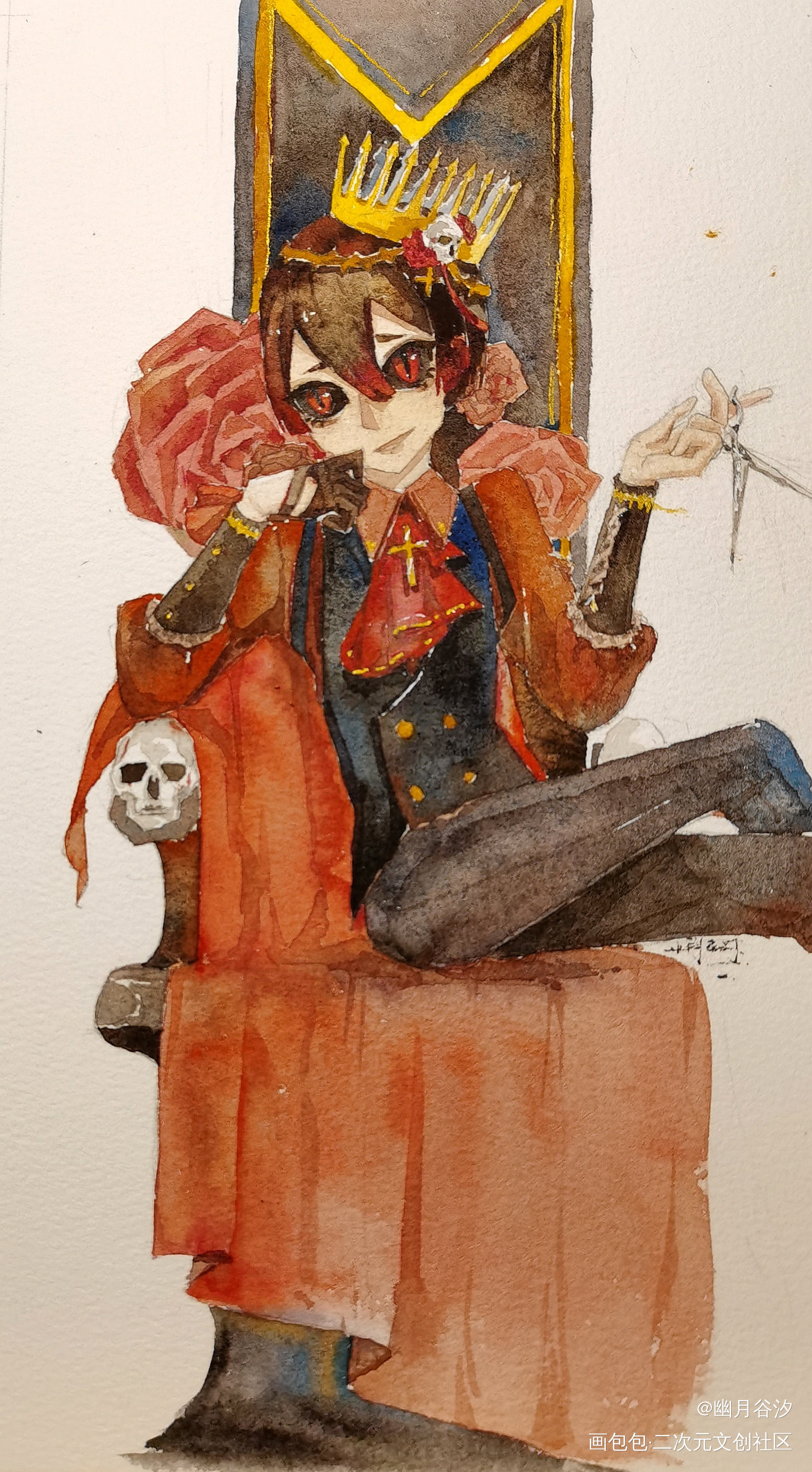 哪里来的红眼果蝇？_手绘水彩水彩求点评插画原创oc绘画作品