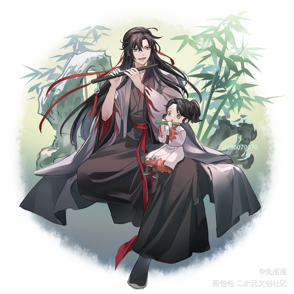 阿苑與忘羡～（全部3張）_魔道祖师忘羡绘画作品