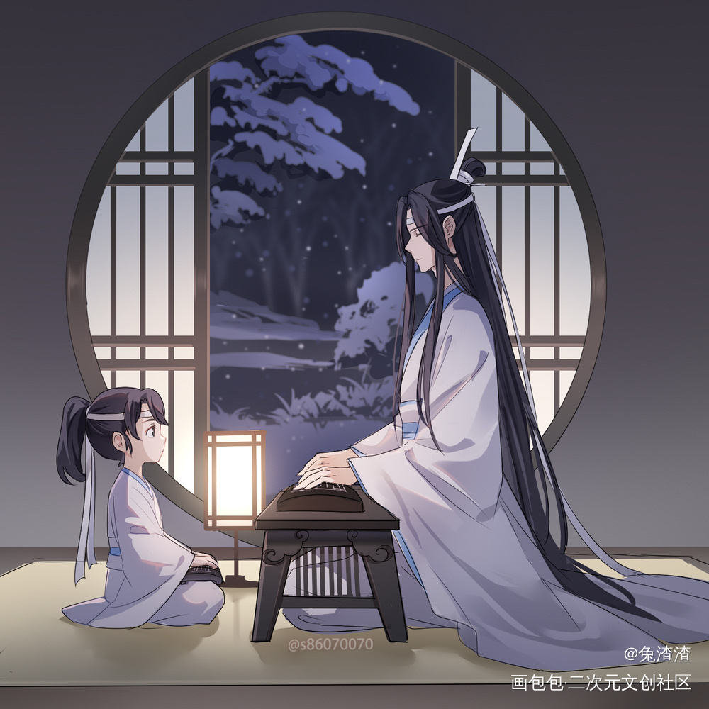 阿苑與忘羡～（全部3張）_魔道祖师忘羡绘画作品