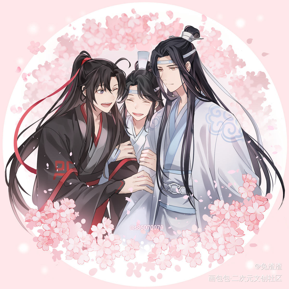 阿苑與忘羡～（全部3張）_魔道祖师忘羡绘画作品