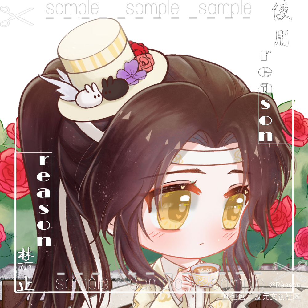 下午茶_魔道祖师忘羡蓝忘机魏无羡绘画作品