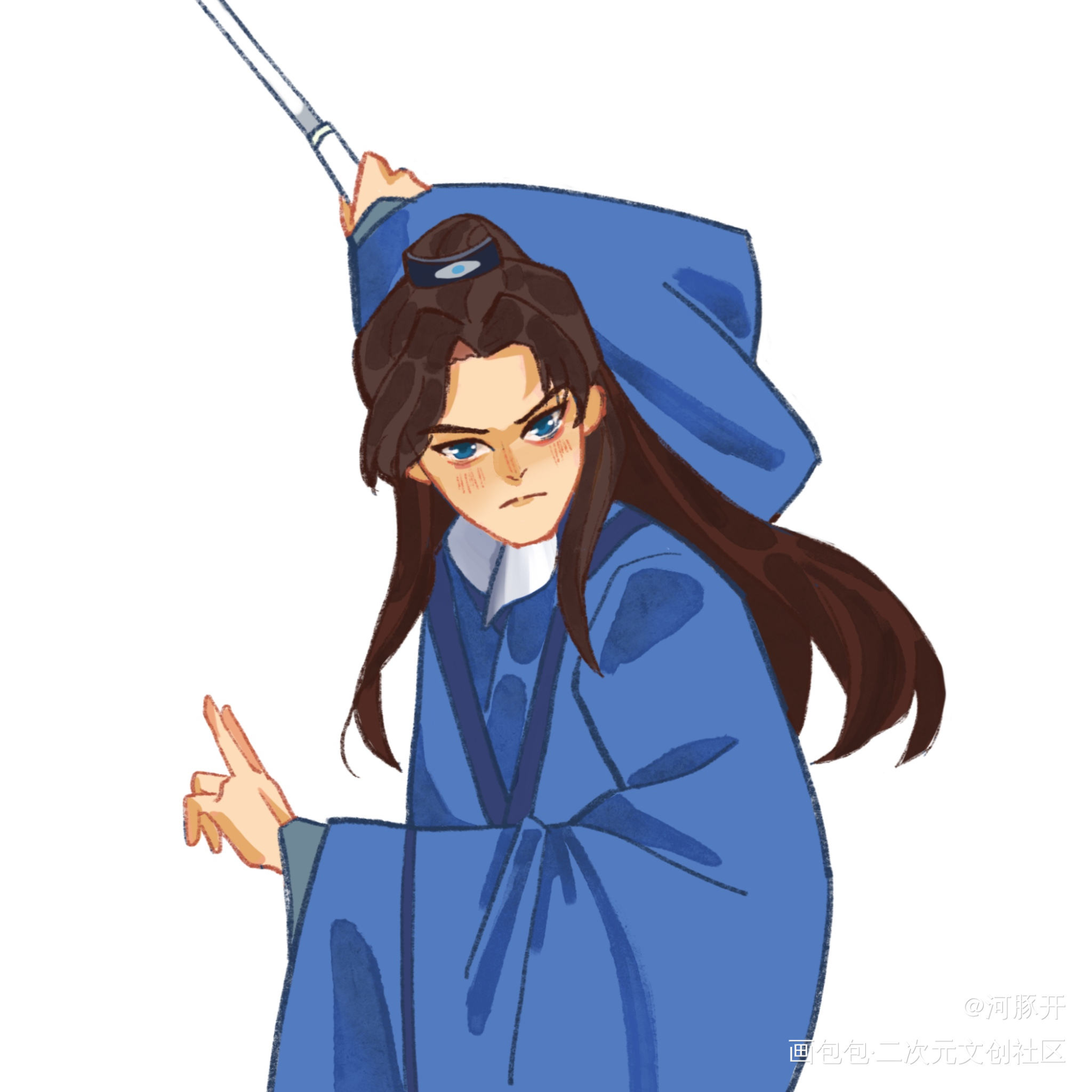 自古红蓝出cp_山河令浪浪钉温周温客行周子舒绘画作品
