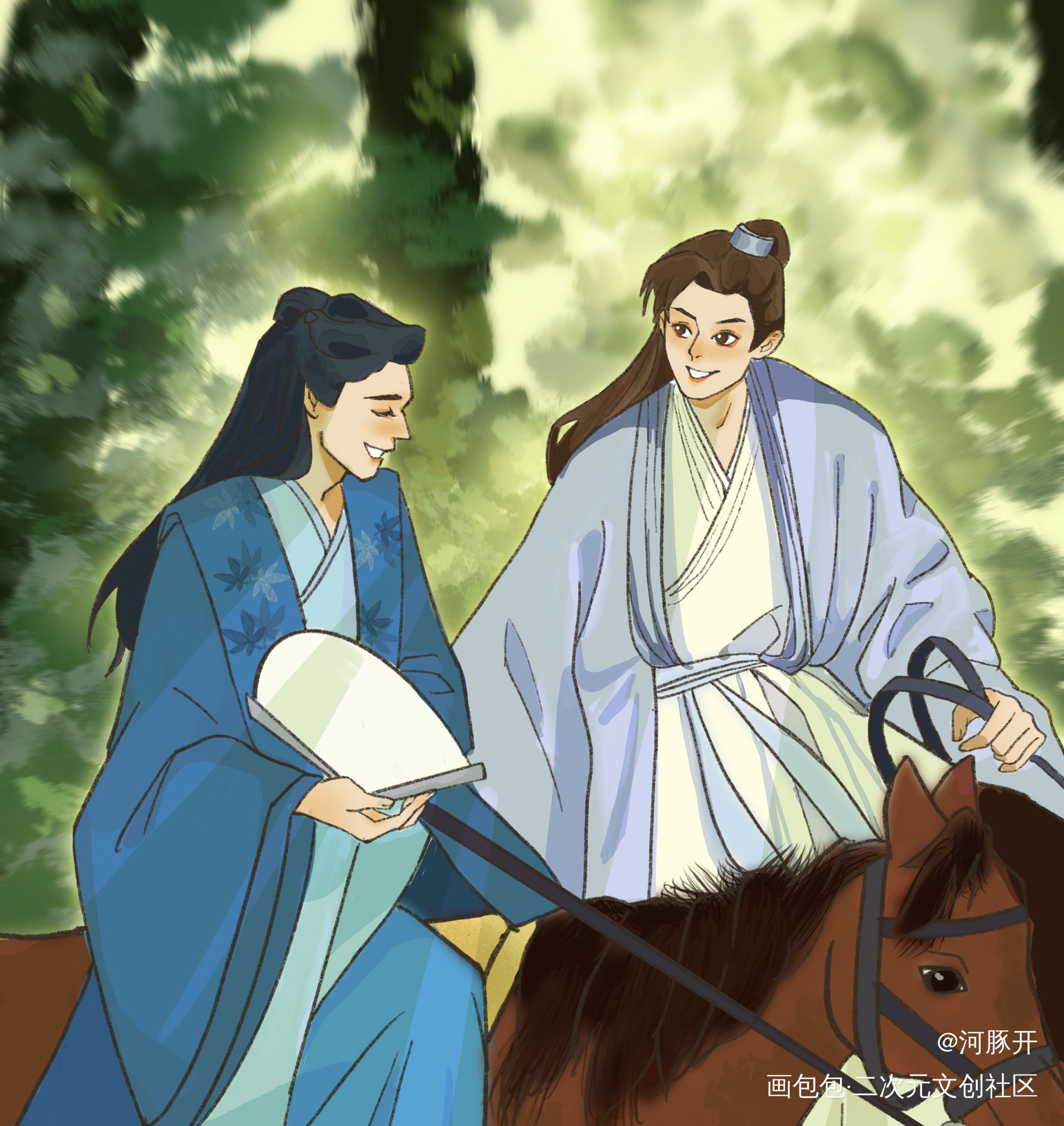 纵马江湖才是我心目中的结局呀！_山河令浪浪钉温周温客行周子舒绘画作品