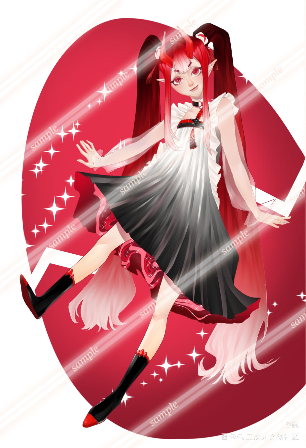 发点_平涂oc绘画作品