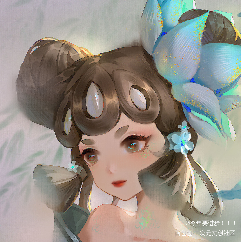 青蛇小乔～_王者荣耀小乔古风插画青蛇小乔板绘插画绘画绘画作品