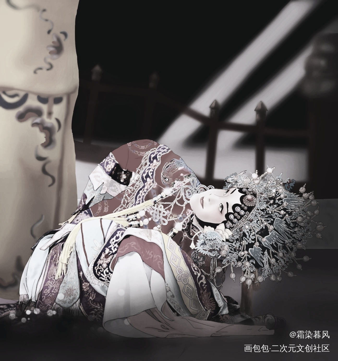临摹照片打卡～也是学校作业哈哈_照片临摹求点评板绘绘画作品