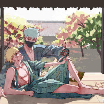 火影同人火影忍者疾风传漩涡鸣人旗木五五开旗木卡卡西卡鸣绘画作品