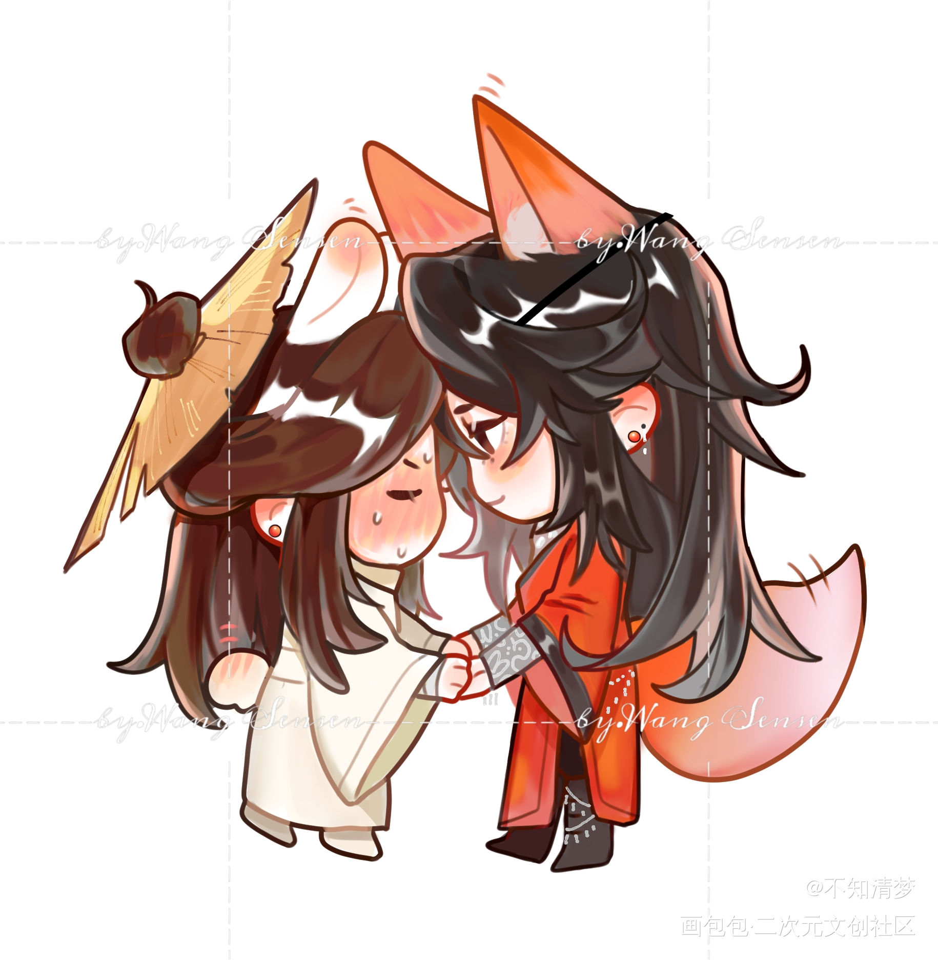 好久之前约的稿稿了_天官赐福花怜谢怜花城绘画作品