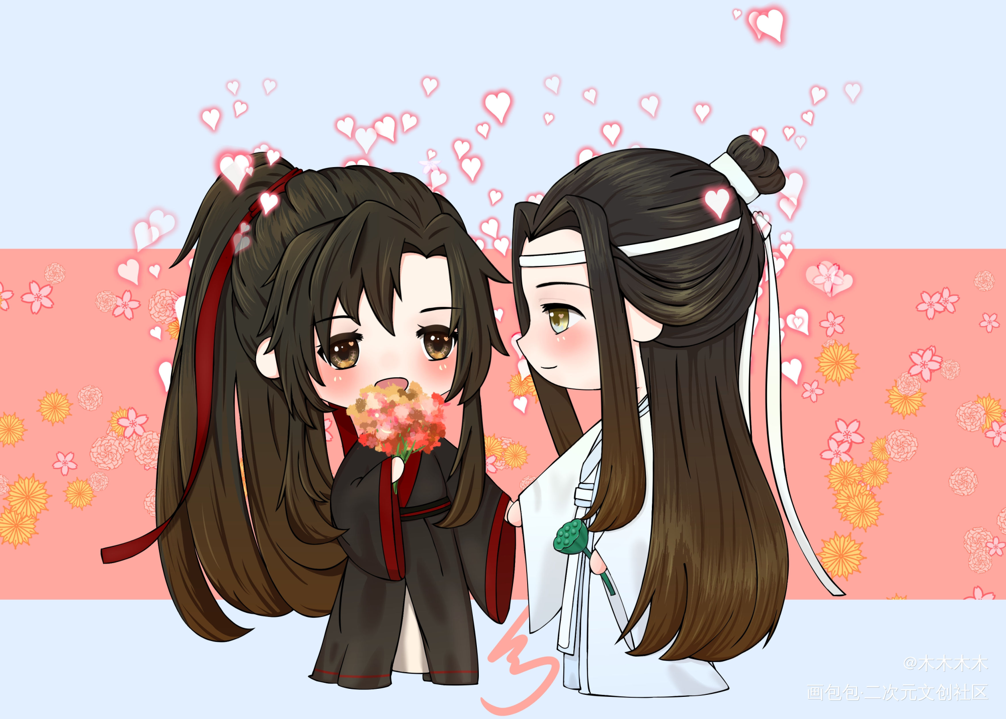忘羡_魔道祖师忘羡Q版绘画作品