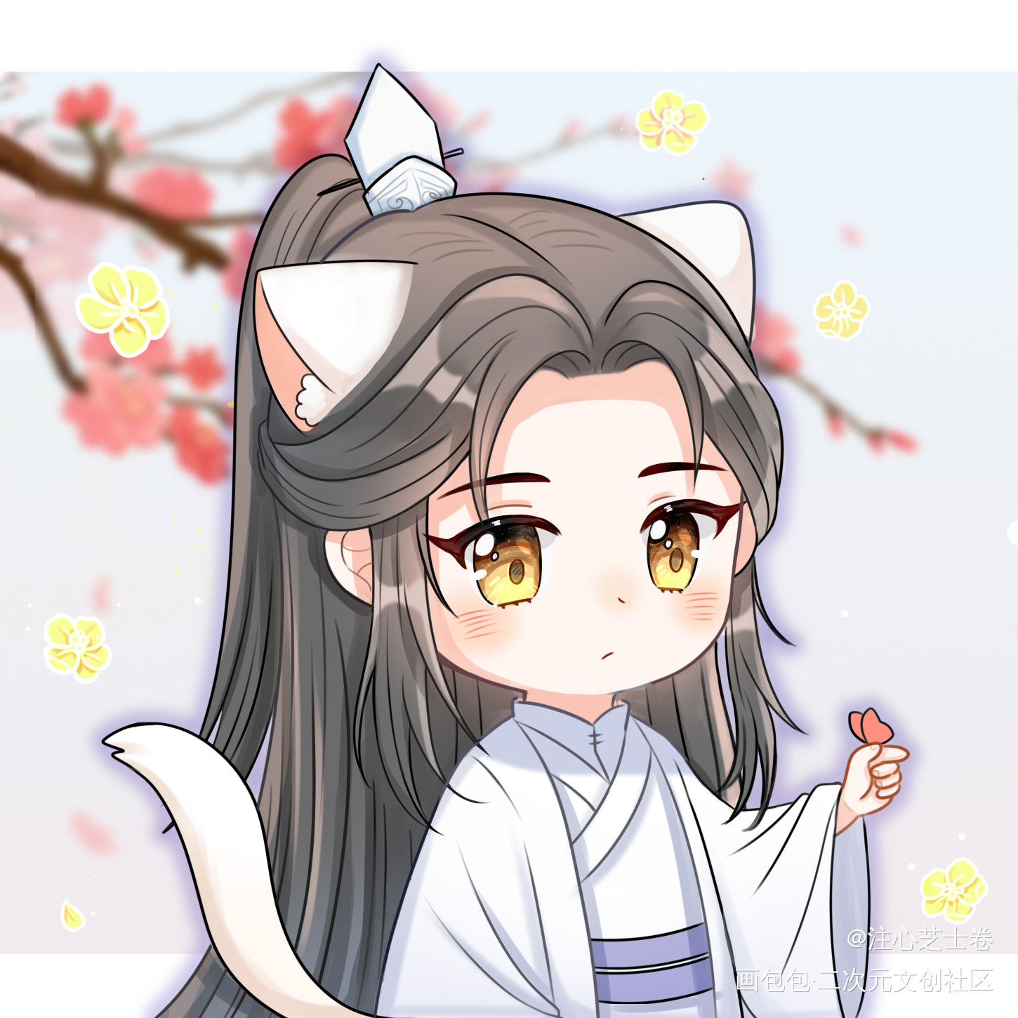 之前摸的燃晚qq人x_二哈和他的白猫师尊燃晚墨燃楚晚宁绘画作品
