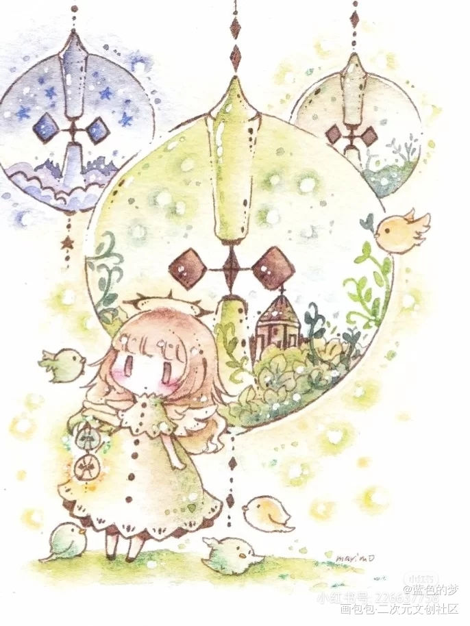 @梦境少女
水粉电脑画_阴阳师手绘水彩Q版绘画作品