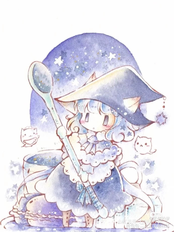 @梦境少女
水粉电脑画_阴阳师手绘水彩Q版绘画作品