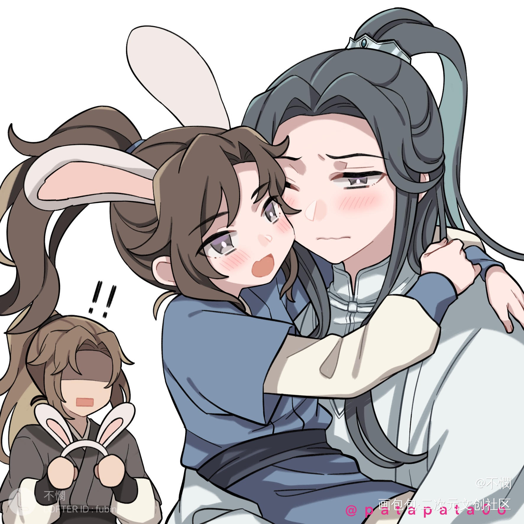 谁速度快谁就赢～_二哈和他的白猫师尊燃晚墨燃楚晚宁平涂同人绘画作品