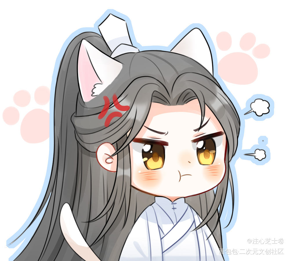 _二哈和他的白猫师尊燃晚楚晚宁绘画作品