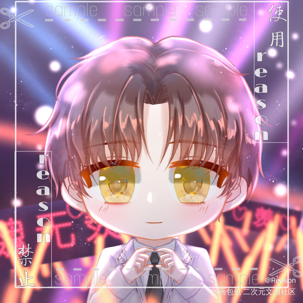 乐队主唱羡×粉头叽_魔道祖师忘羡蓝忘机魏无羡绘画作品