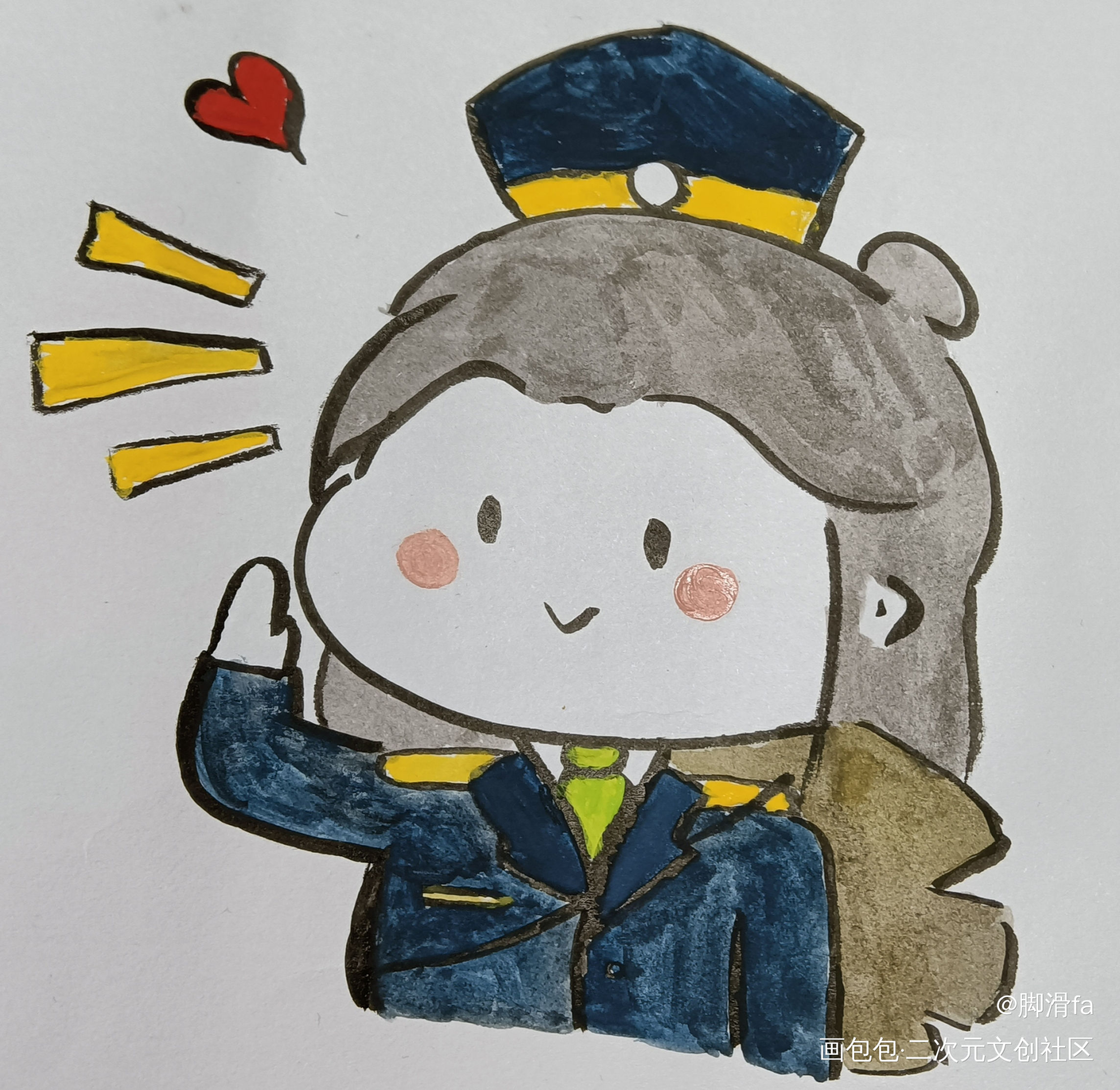 怜怜小警察在线敬礼 ꈍᴗꈍ_天官赐福绘画作品