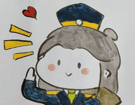 怜怜小警察在线敬礼 ꈍᴗꈍ_绘画作品