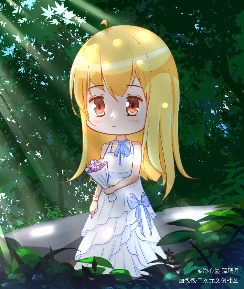 『璃月』还是太懒了_Q版原创oc绘画作品