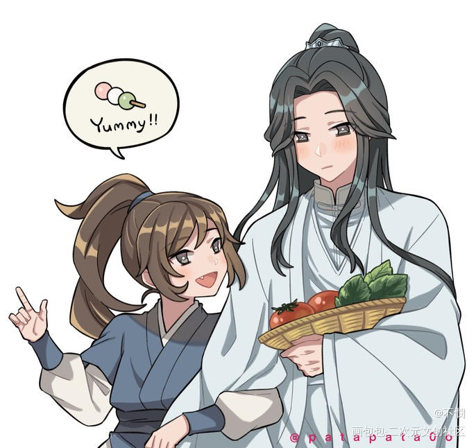 拉着师尊去约会～_二哈和他的白猫师尊燃晚墨燃楚晚宁平涂同人绘画作品