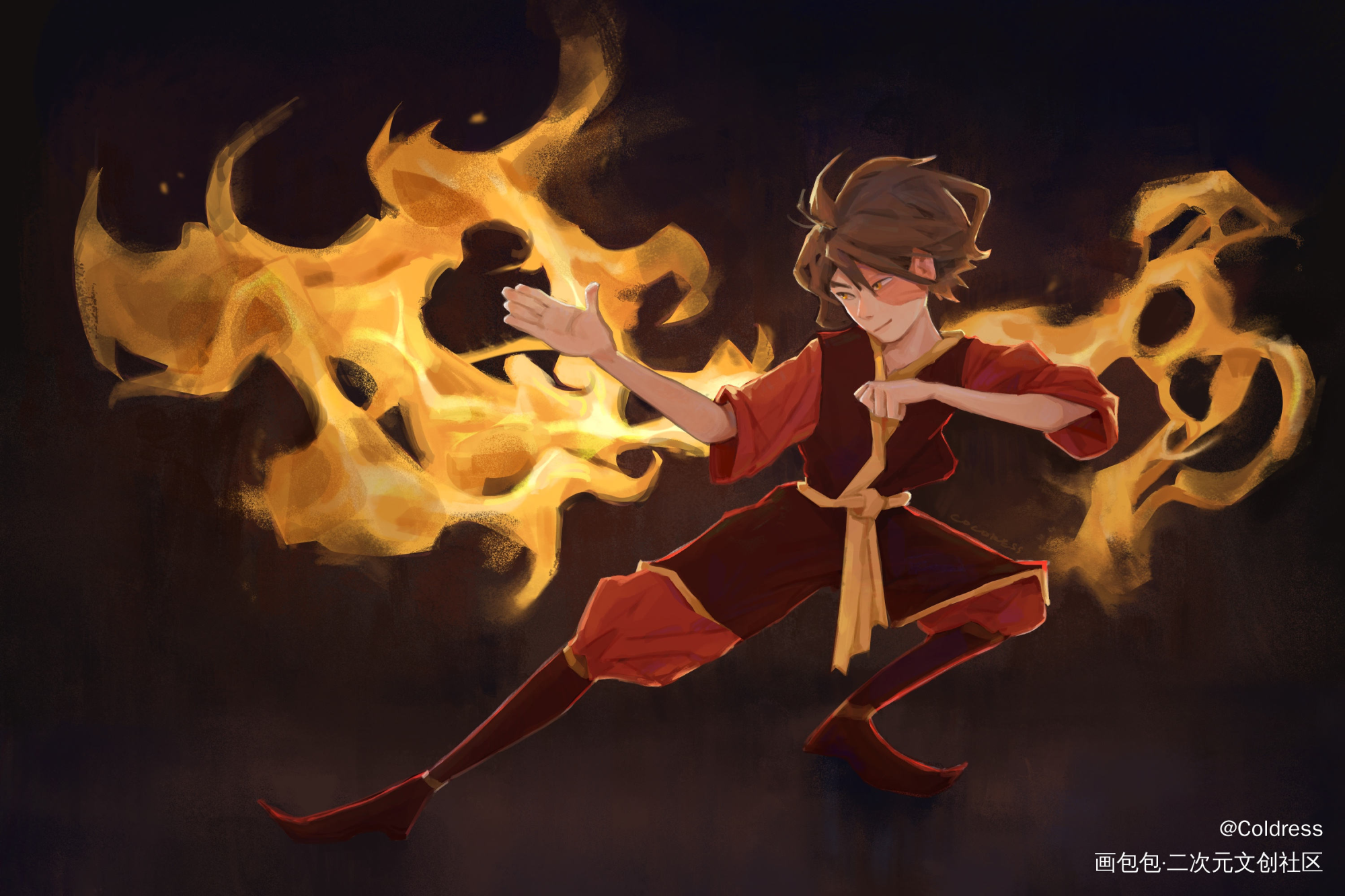 Zuko_降世神通zuko厚涂插画同人绘画作品