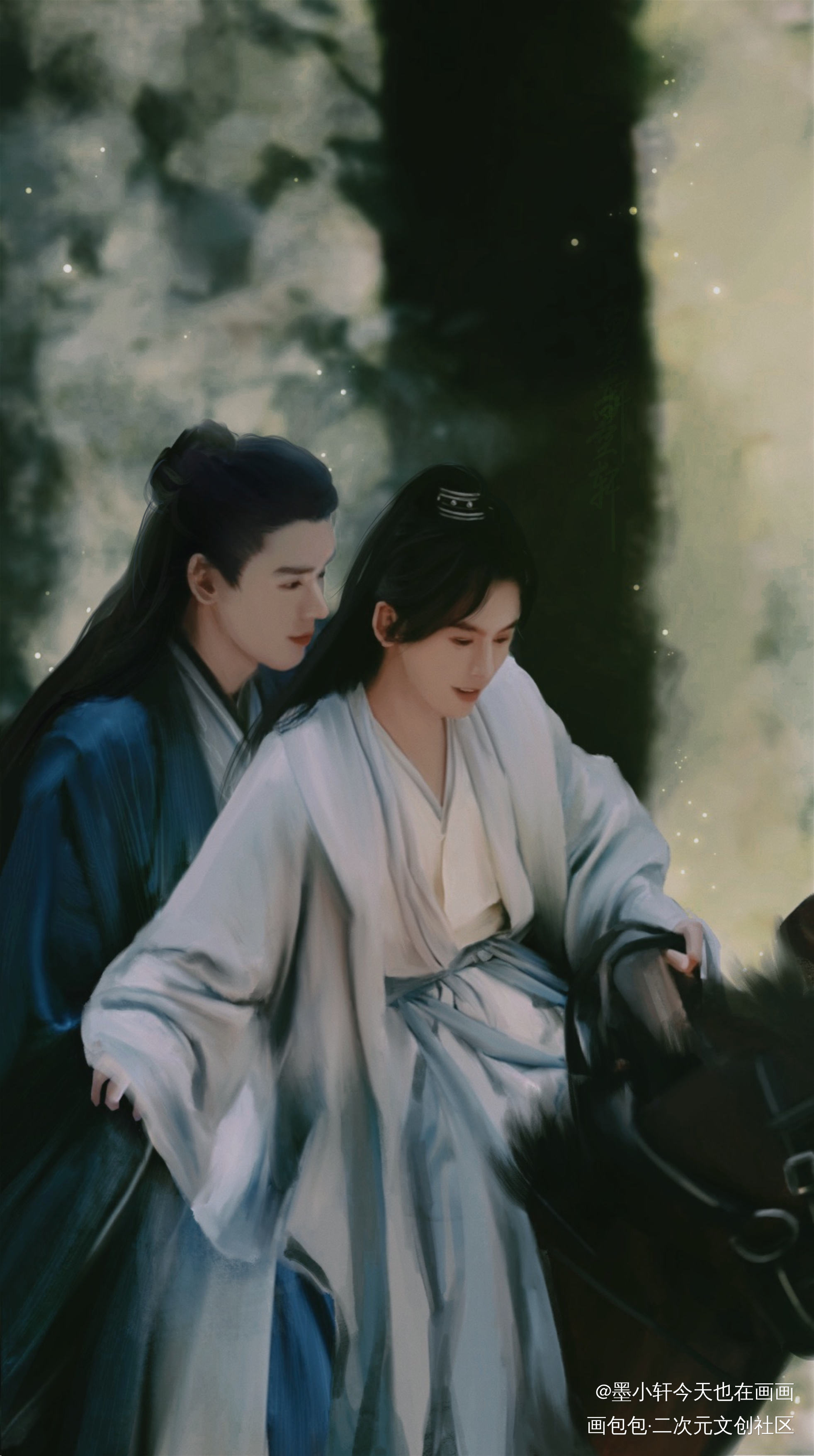 一张非常潦草的古早图_山河令厚涂绘画作品