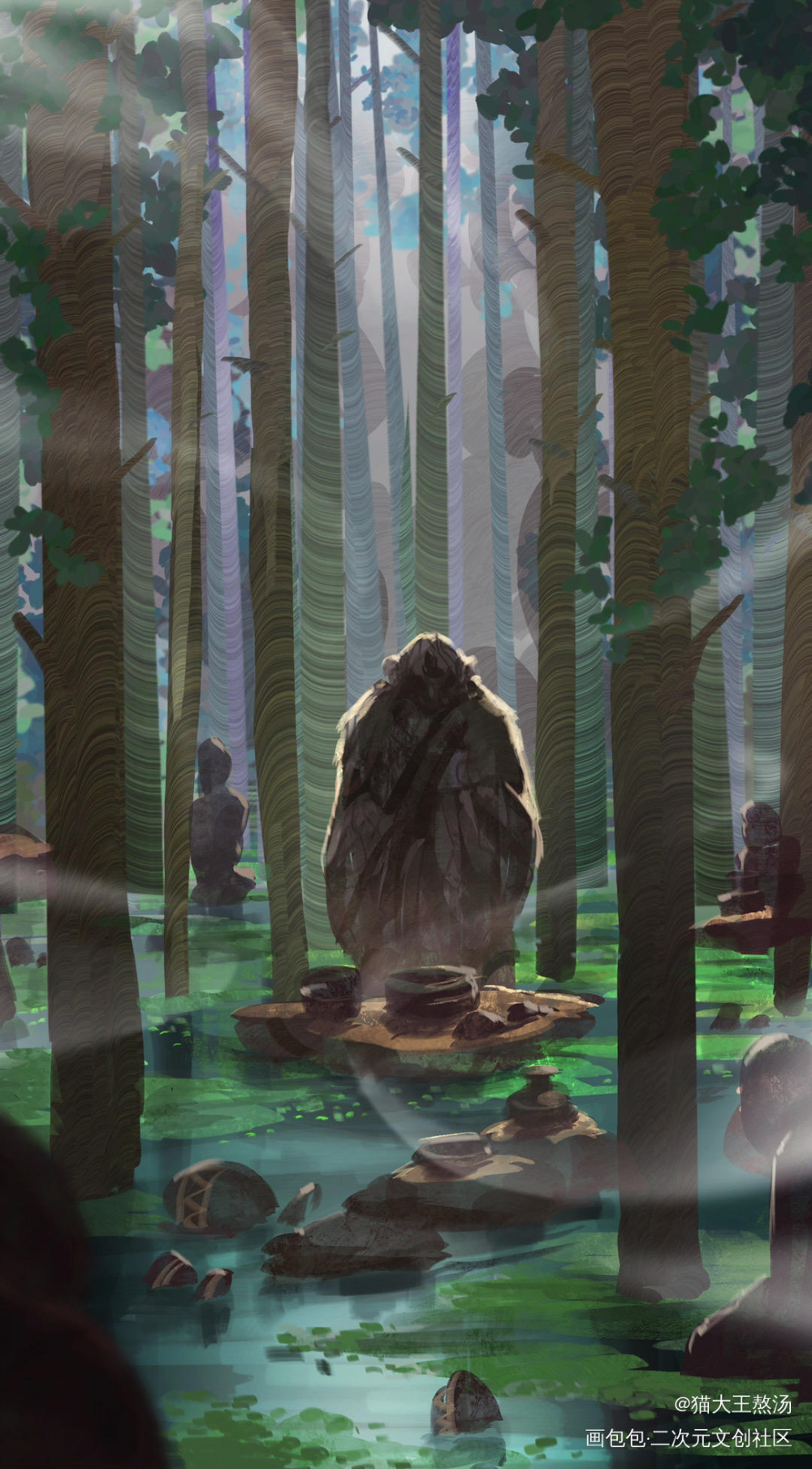 石公痣-灯海寻尸-盗墓笔记_盗墓笔记场景灯海寻尸绘画作品