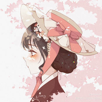 樱花雨_原创头像原创平涂日系插画绘画作品