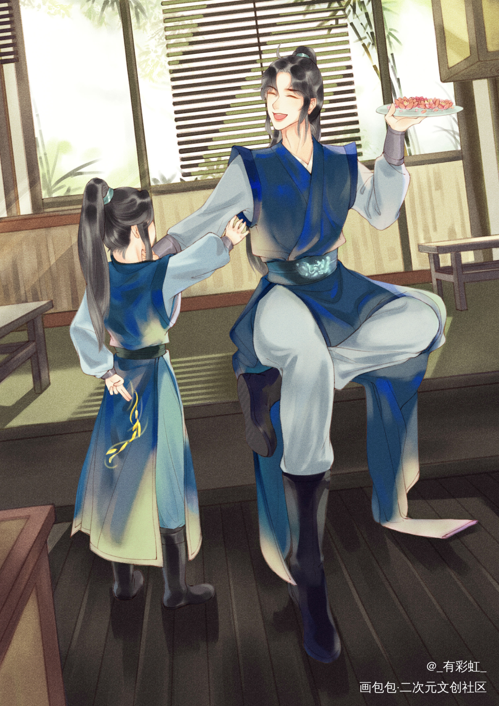 墨燃生日快乐_二哈和他的白猫师尊燃晚踏仙君墨燃楚晚宁古风平涂绘画作品