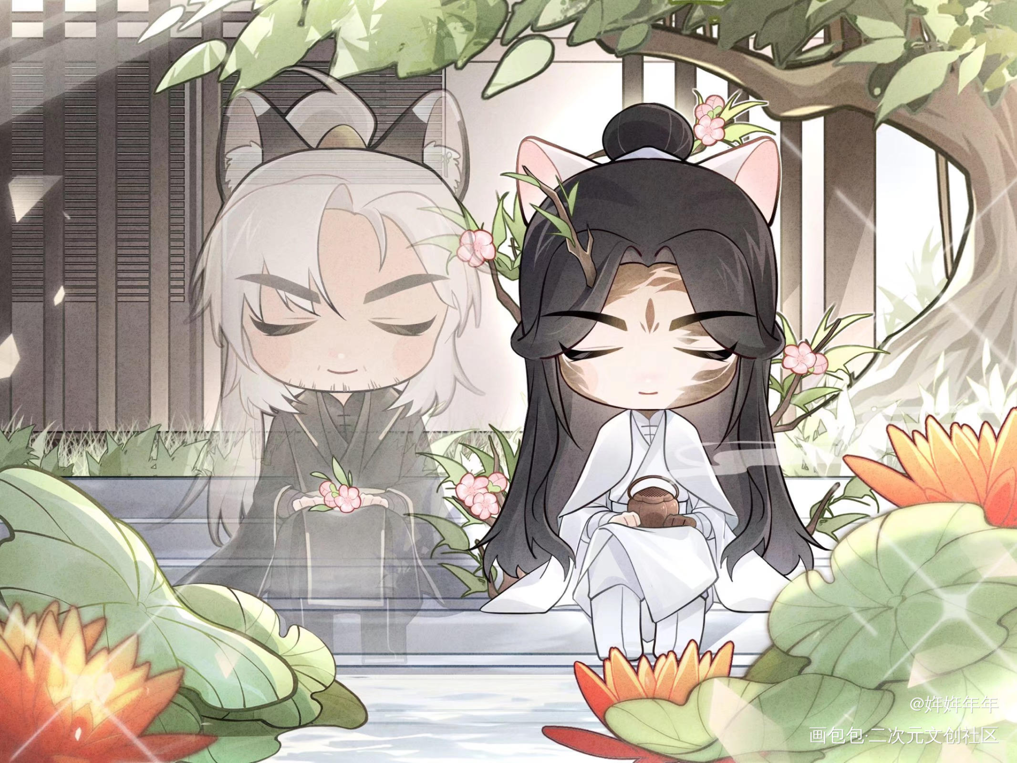 二哈_二哈和他的白猫师尊绘画作品