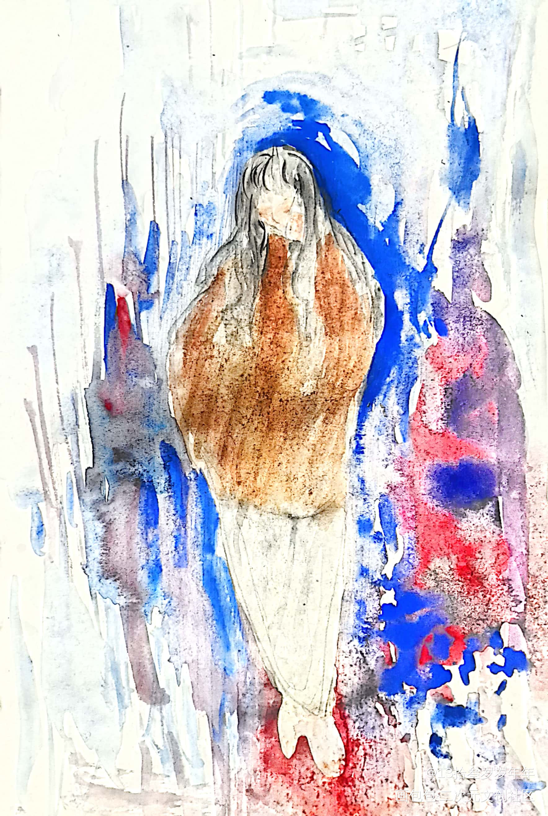 “再见。”_手绘风手绘水彩平涂日系插画原创绘画原创绘画作品