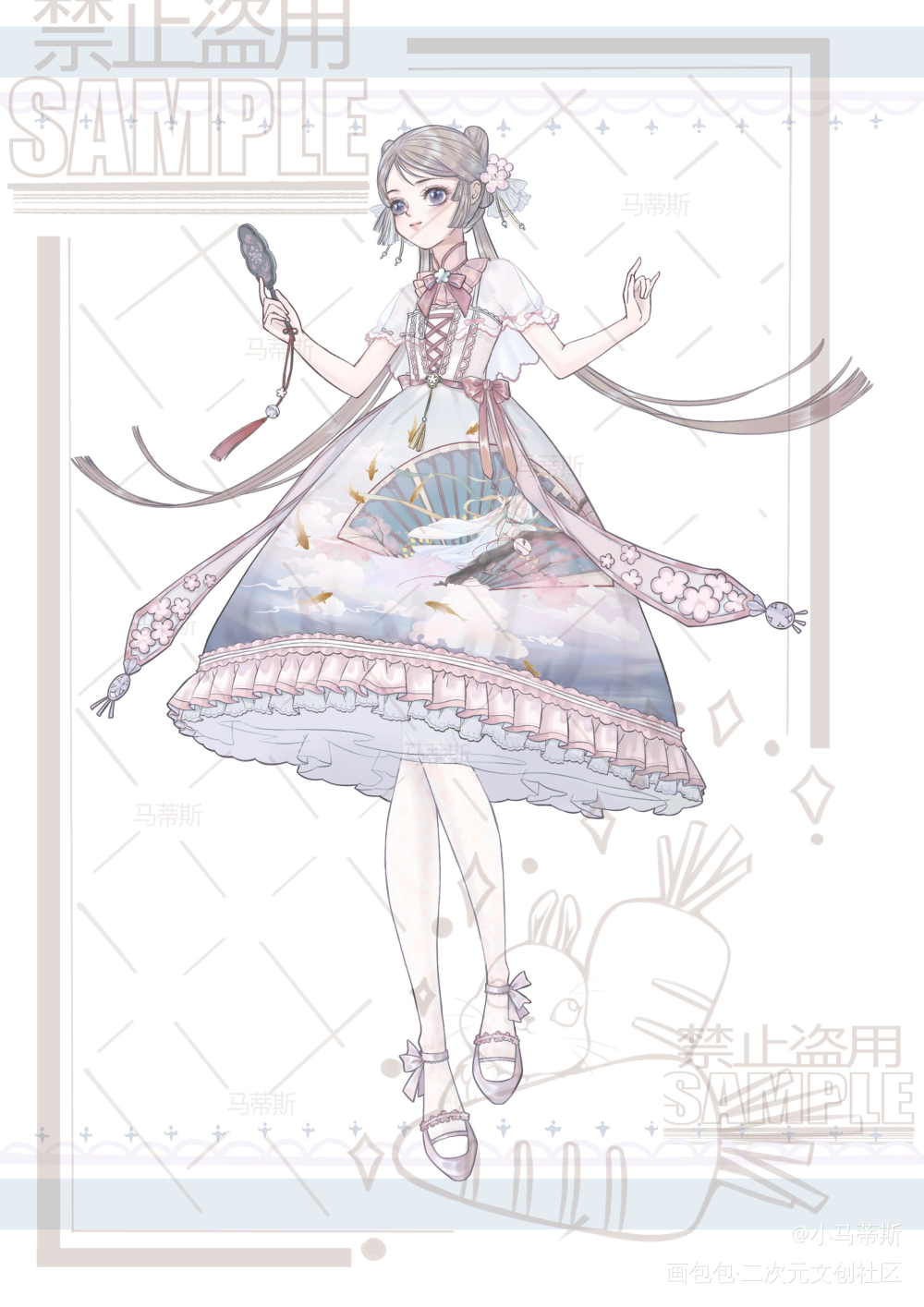 【lolita 】洛莉塔_立绘古风平涂日系Lolita绘画作品
