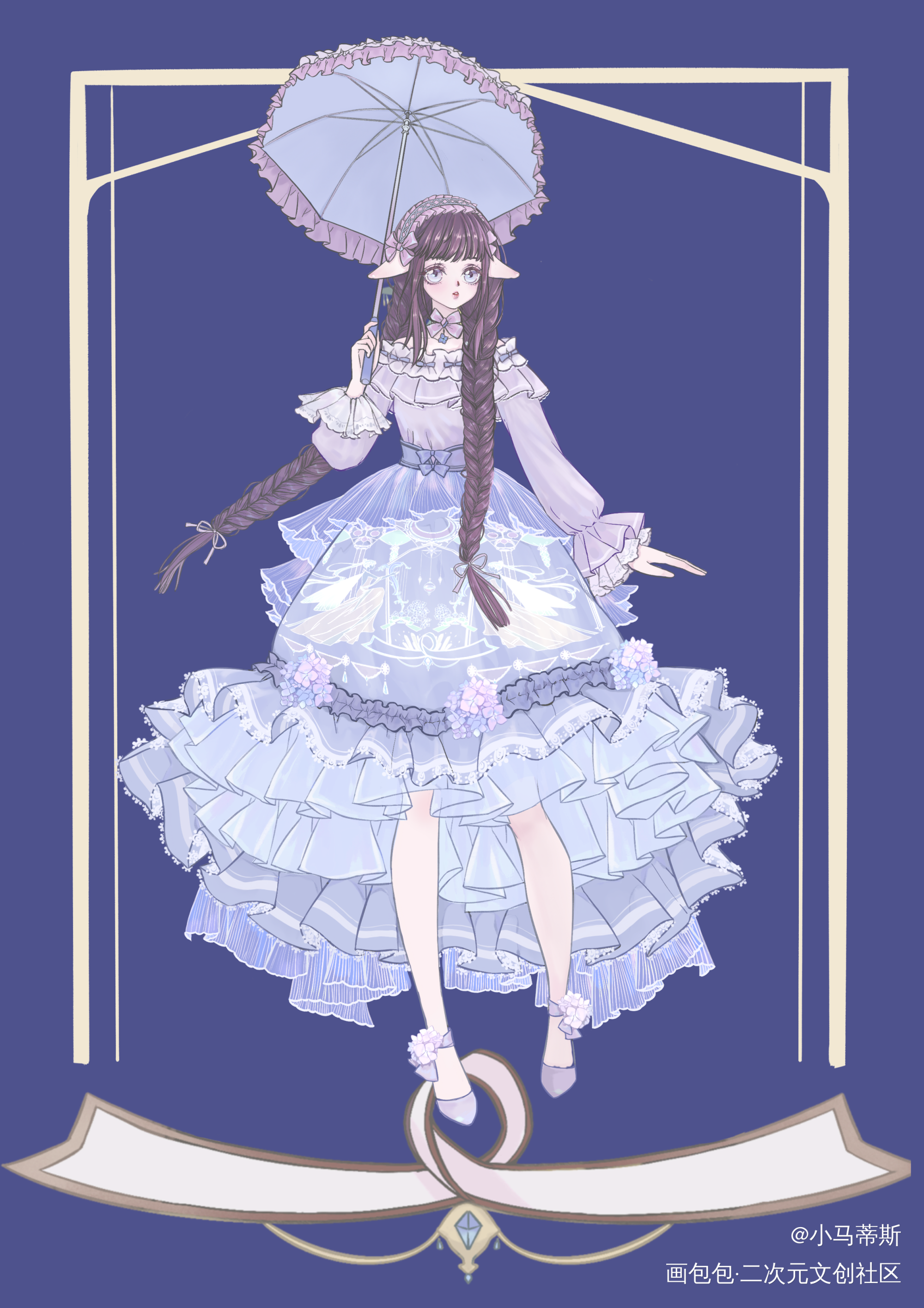 【lolita 】洛莉塔_立绘古风平涂日系Lolita绘画作品