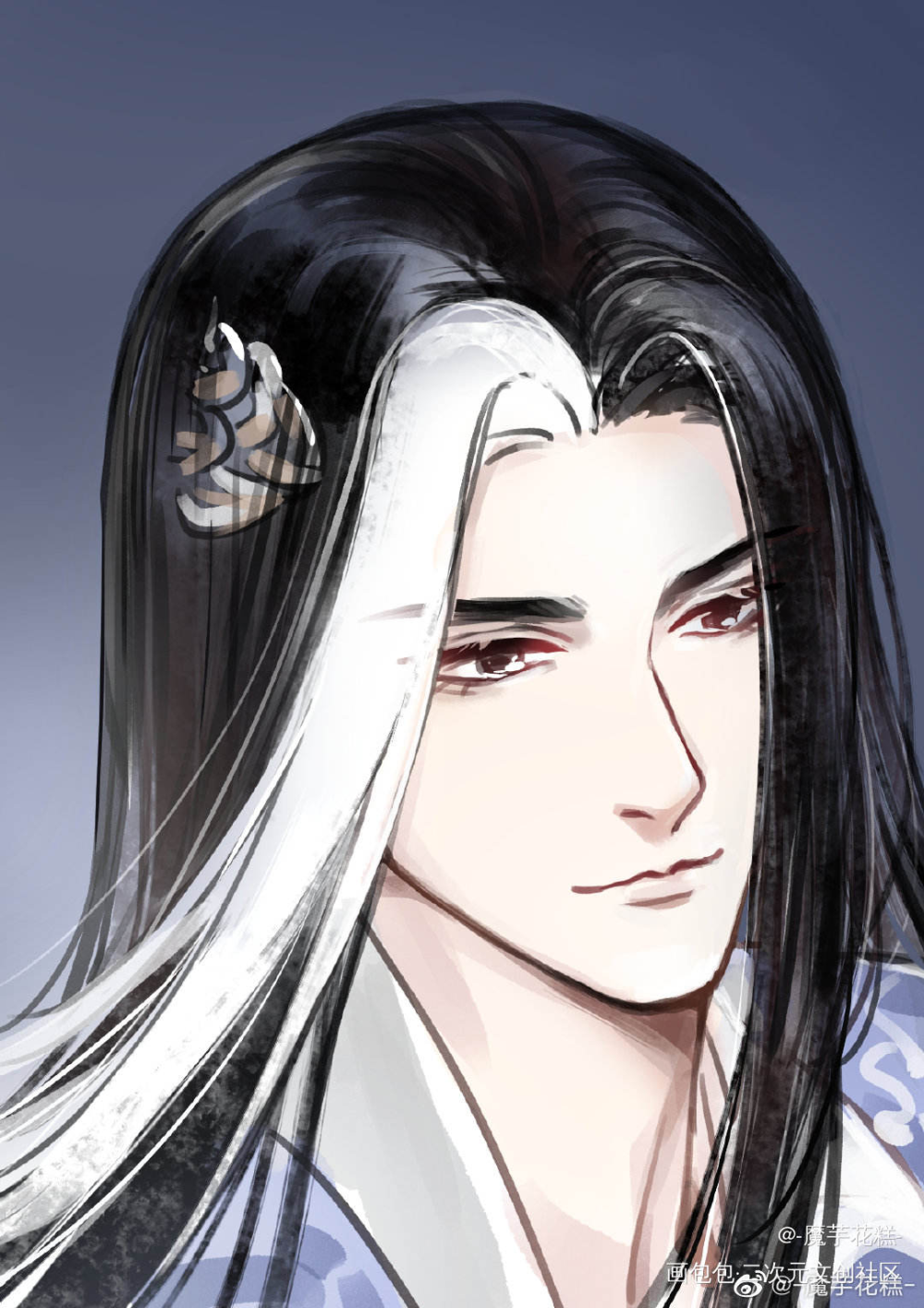 _山河剑心沈峤晏无师头像同人绘画作品