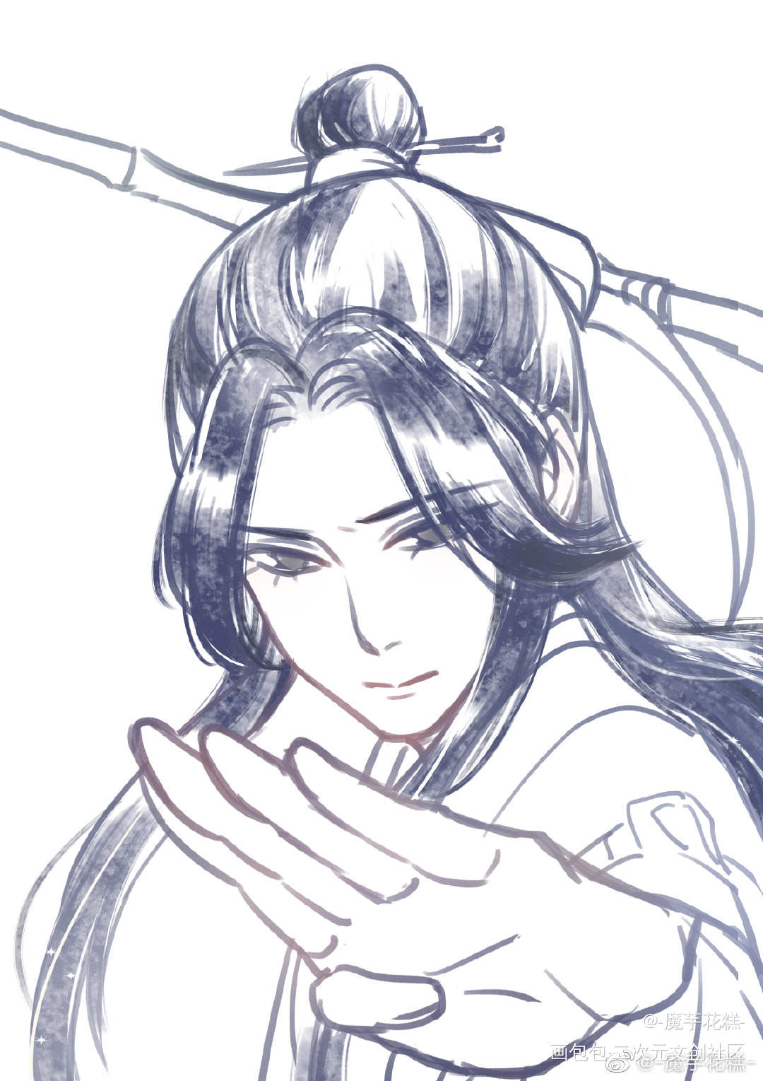 _山河剑心沈峤晏无师头像同人绘画作品