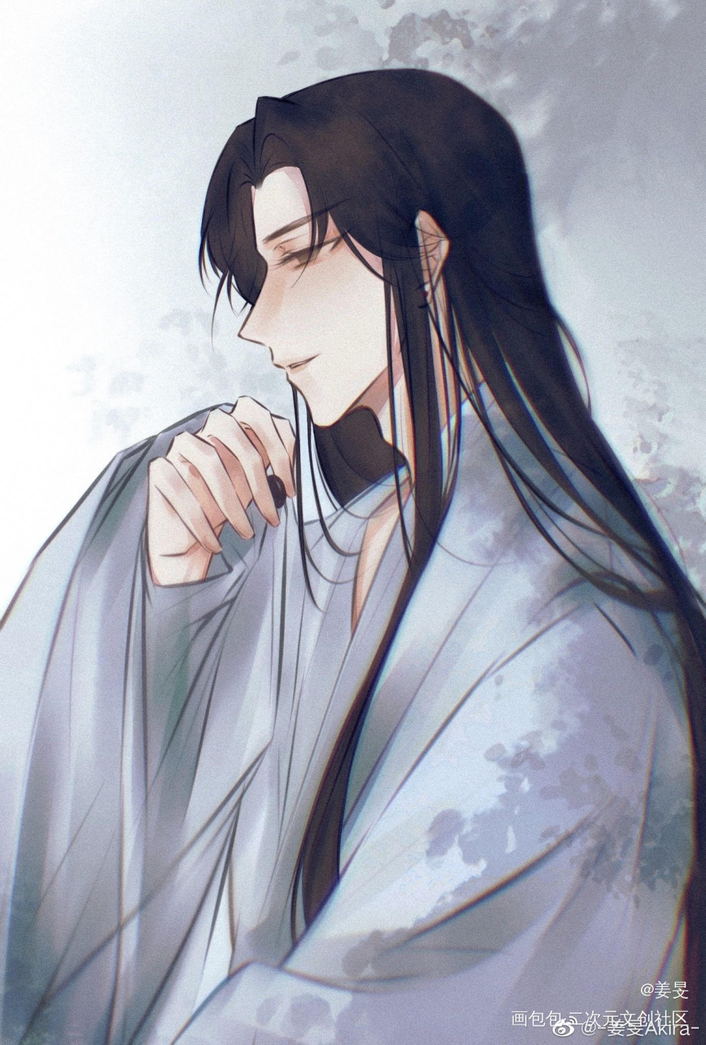 八苦宁_二哈和他的白猫师尊燃晚楚晚宁古风绘画作品