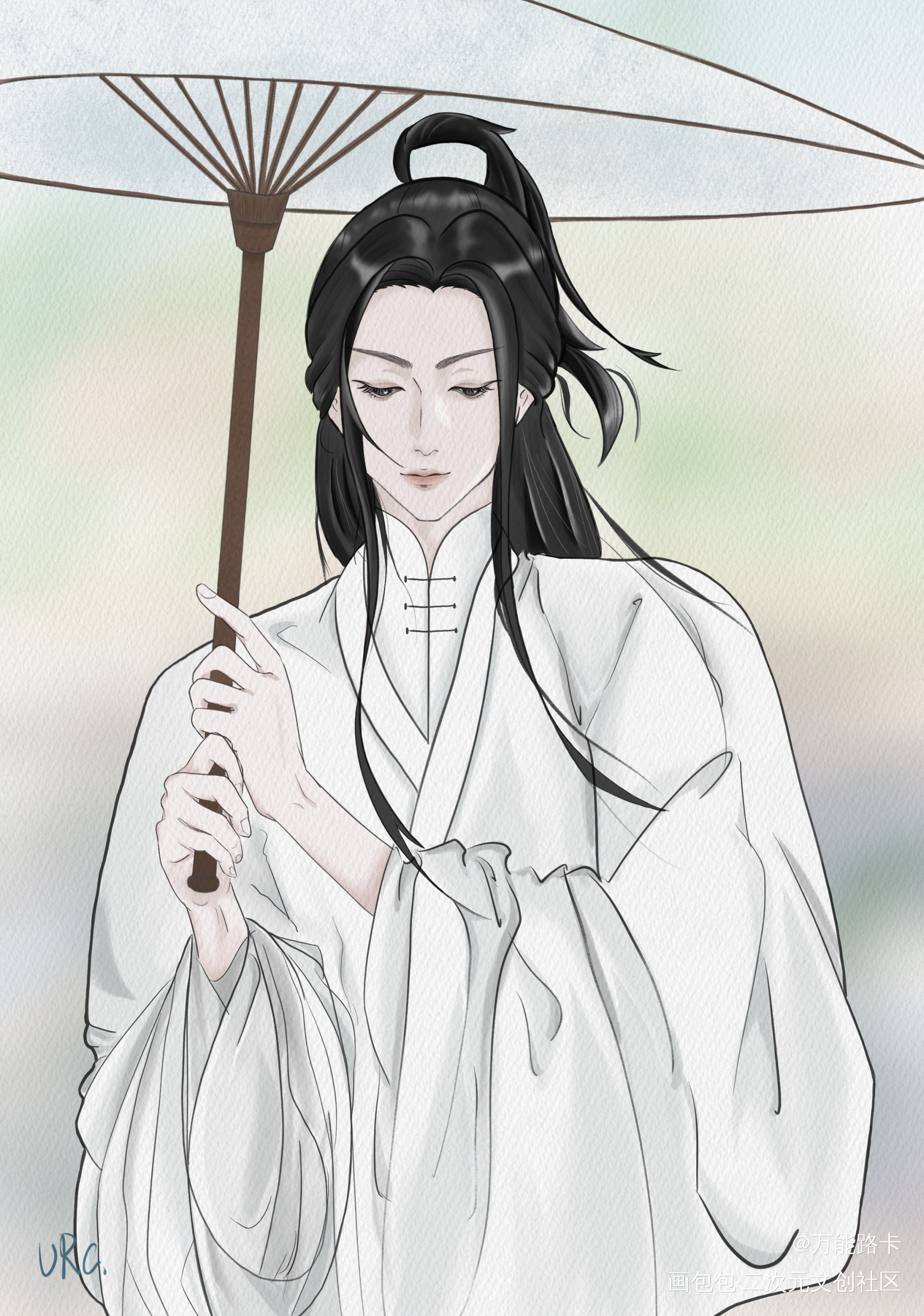 美女猫宁_二哈和他的白猫师尊手绘绘画作品