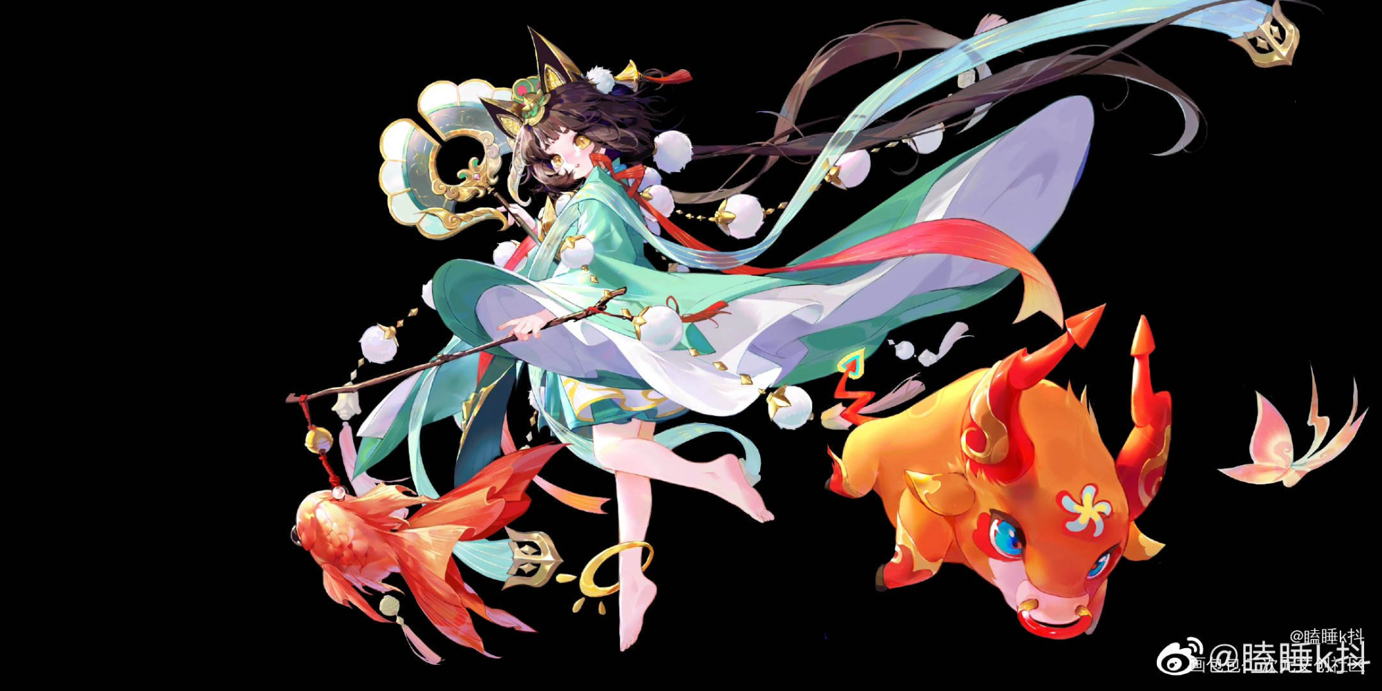 梦幻西游猫娘_梦幻西游手绘立绘古风厚涂平涂日系插画板绘绘画绘画作品