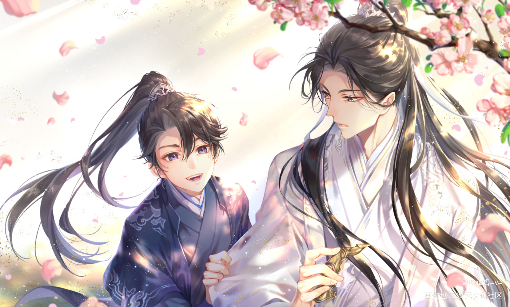 师尊，你理理我呀_二哈和他的白猫师尊燃晚古风绘画作品