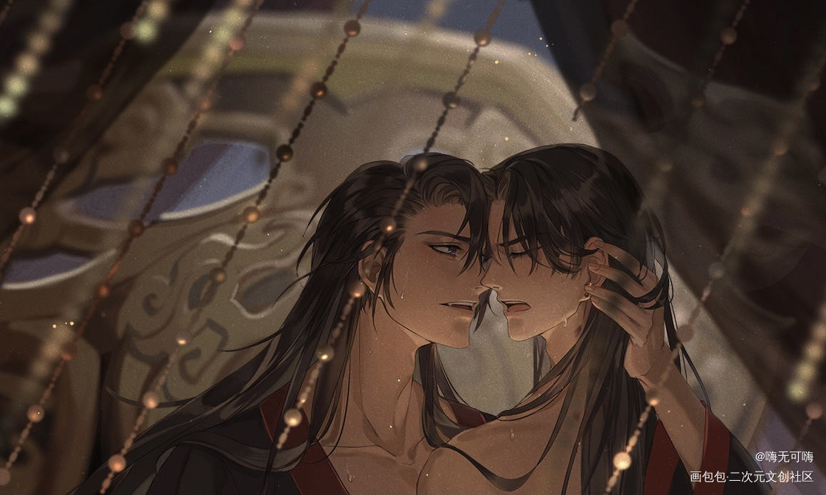 啪～_二哈和他的白猫师尊燃晚古风绘画作品
