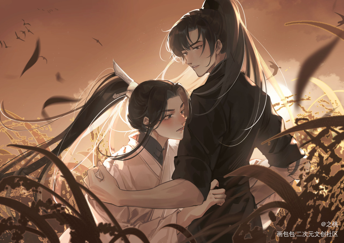 _二哈和他的白猫师尊燃晚绘画作品