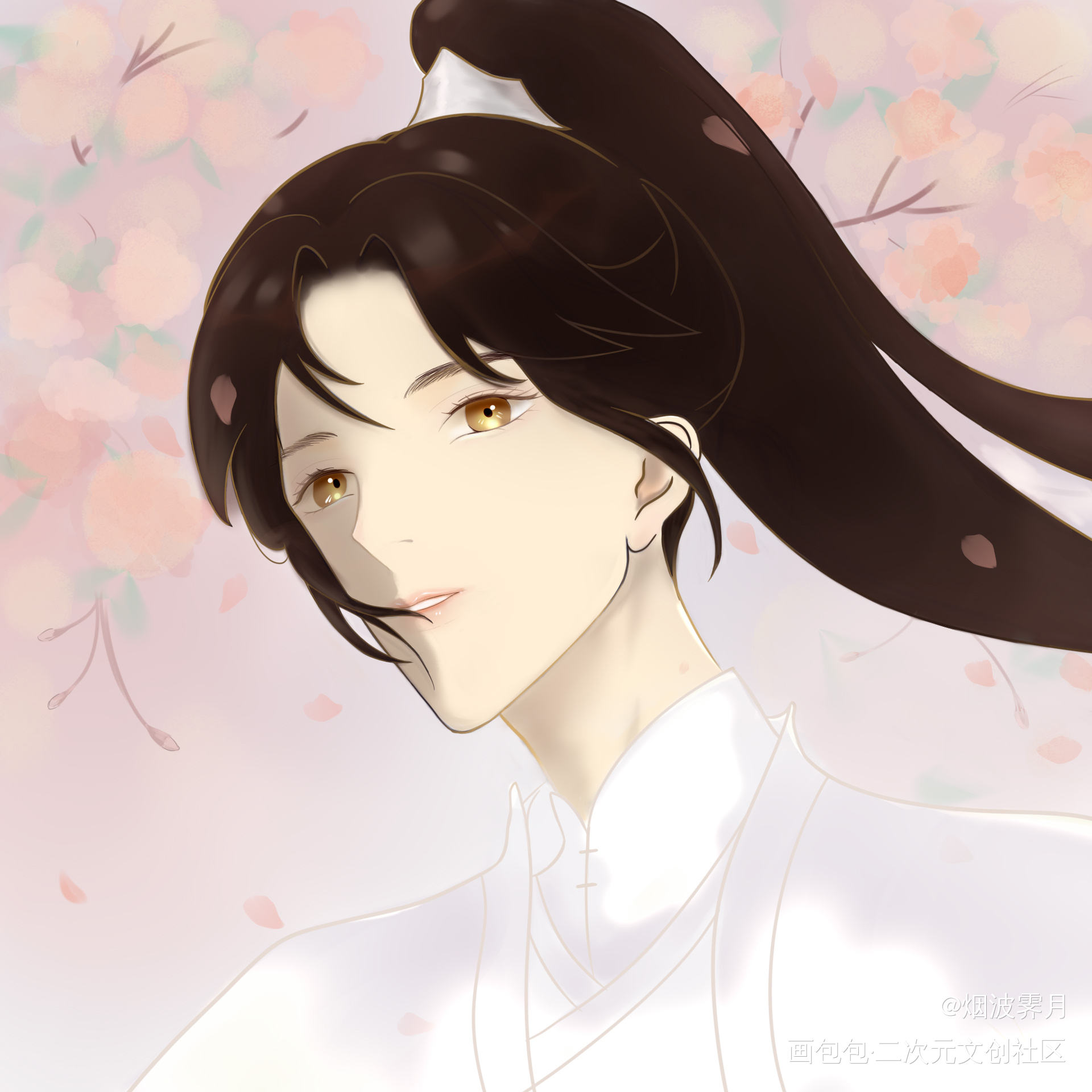 是墨燃拜师时候的晚宁~_二哈和他的白猫师尊楚晚宁古风绘画作品