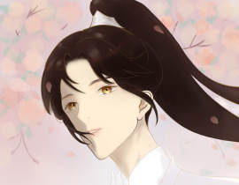 是墨燃拜师时候的晚宁~_绘画作品