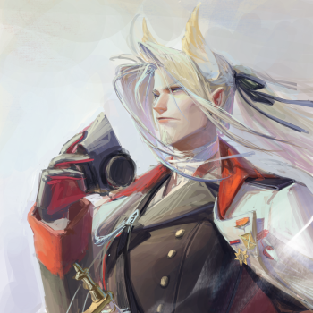 老爷子_明日方舟赫拉格厚涂绘画作品