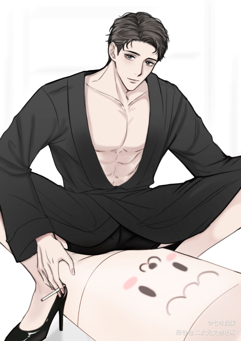 优雅女王受→黎叔叔_188男团妹叔黎朔绘画作品