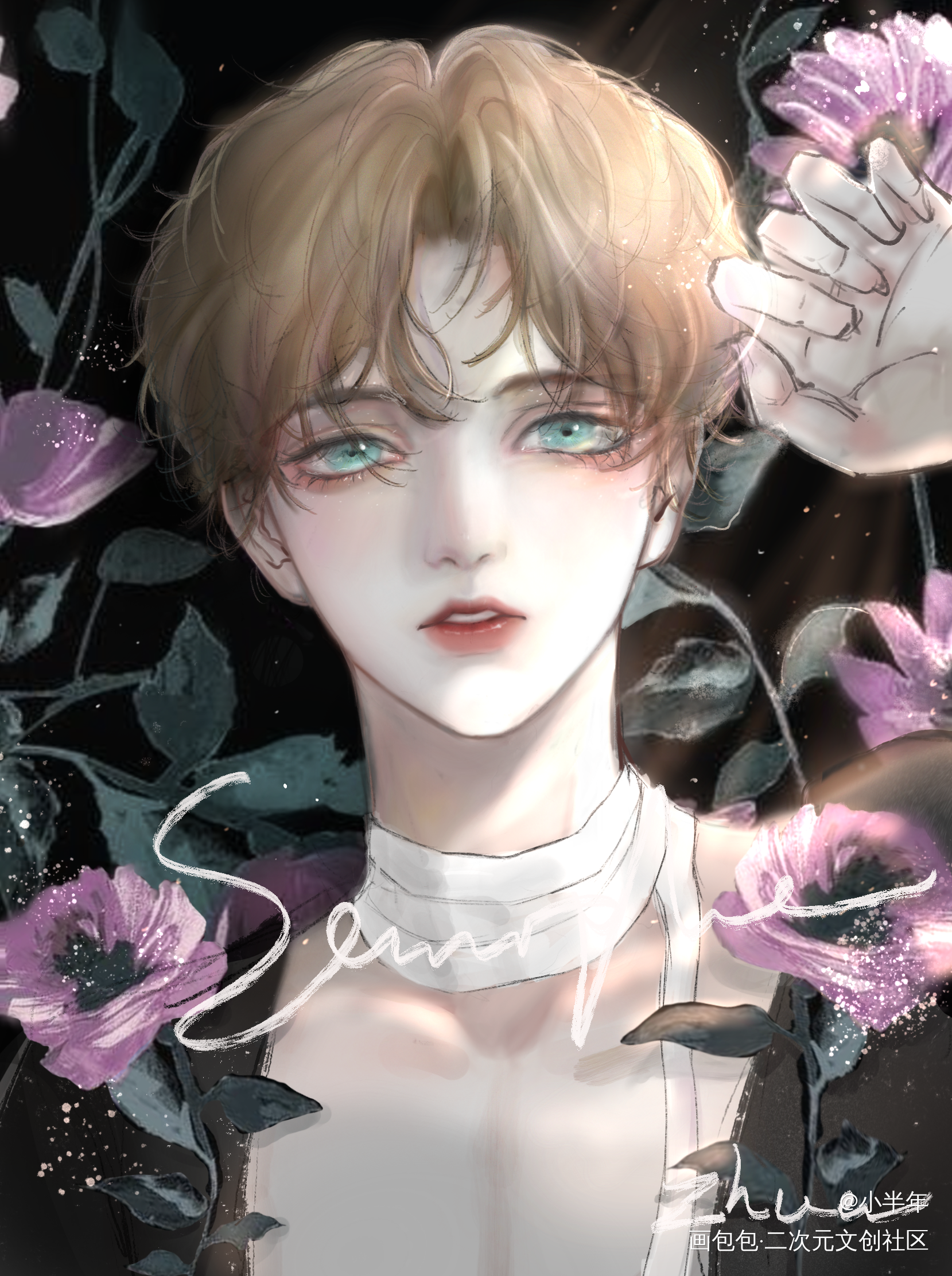 热砂的乐园_立绘厚涂原创绘画作品