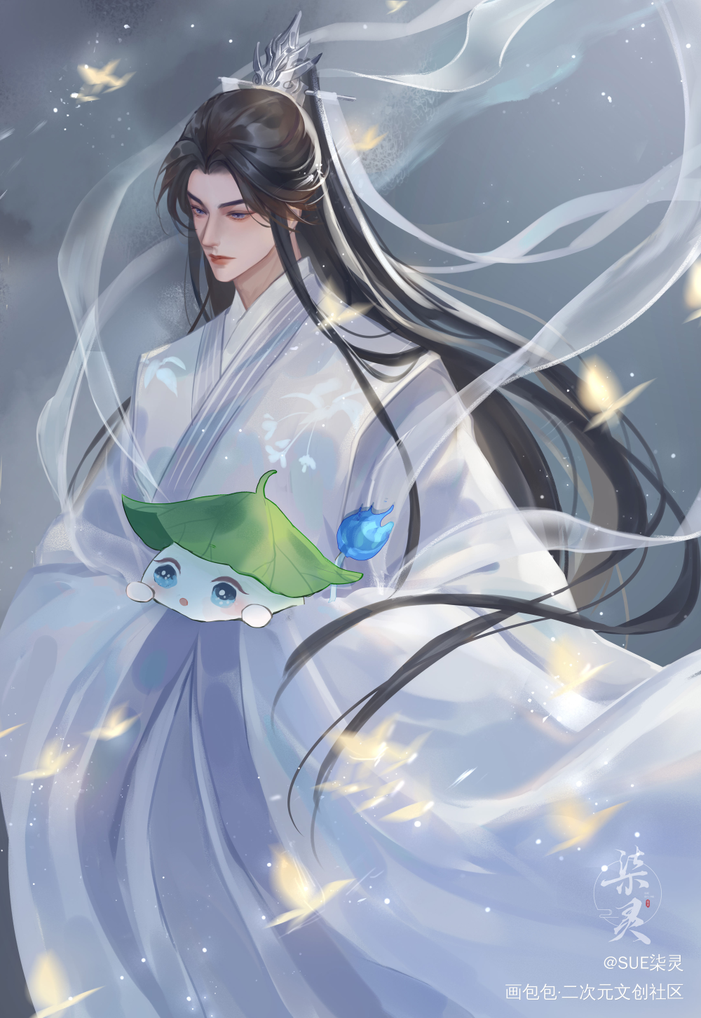 数数自己画了多少张_二哈和他的白猫师尊楚晚宁古风插画同人绘画绘画作品